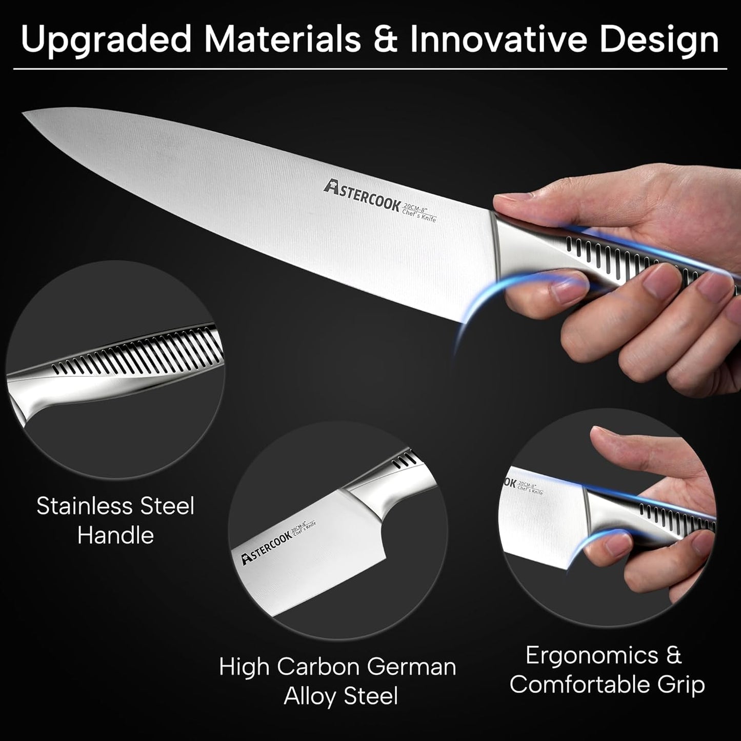 Astercook Full Tang Knife Set