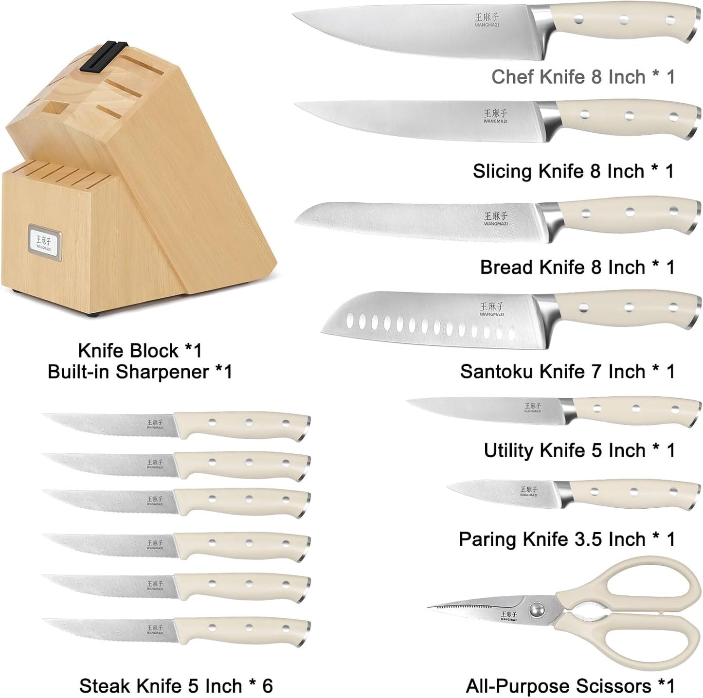 Wangmazi Premium Chef Knife Set