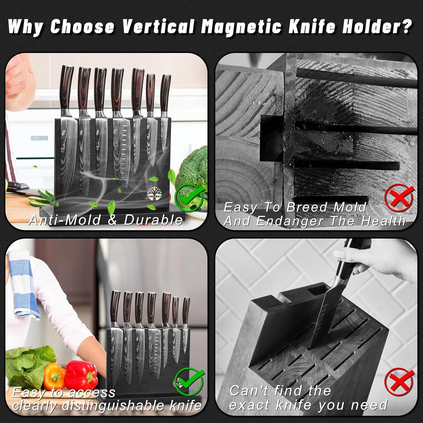 Diagsh Magnetic Knife Block Set