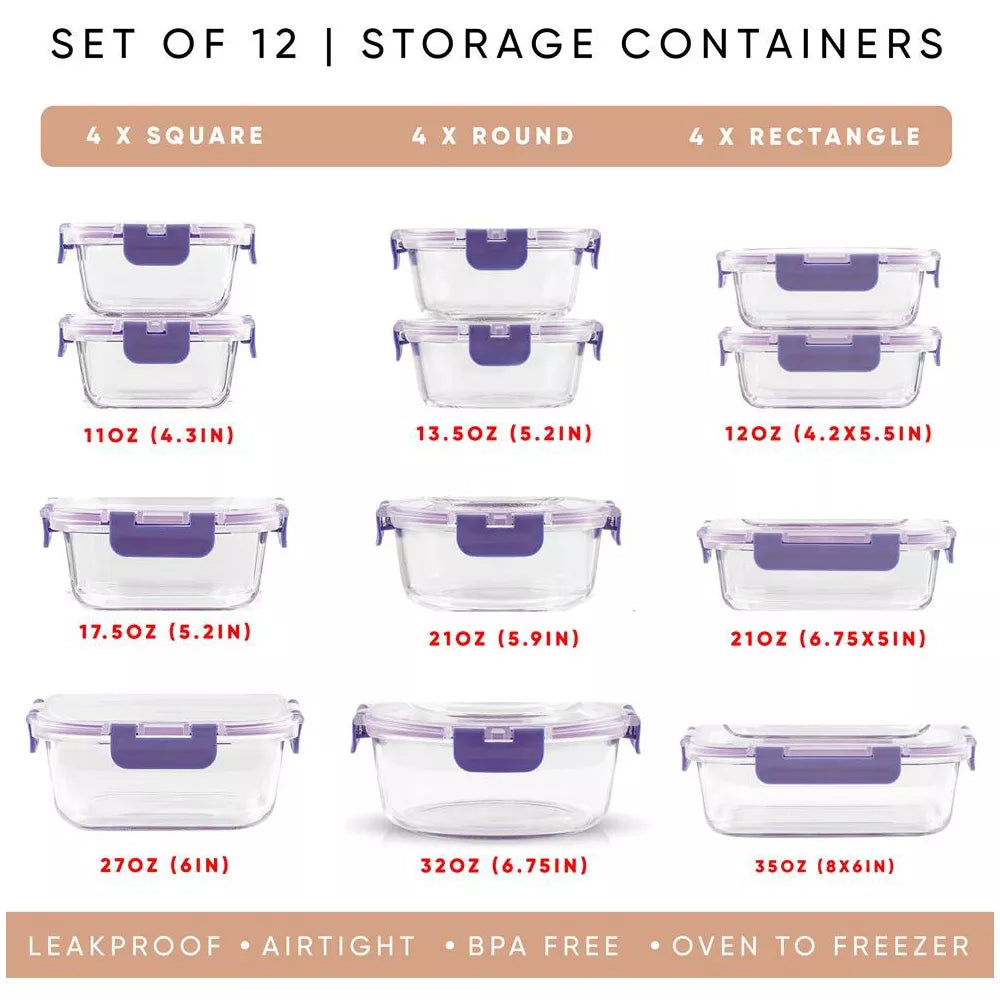 JoyJolt Glass Storage Containers