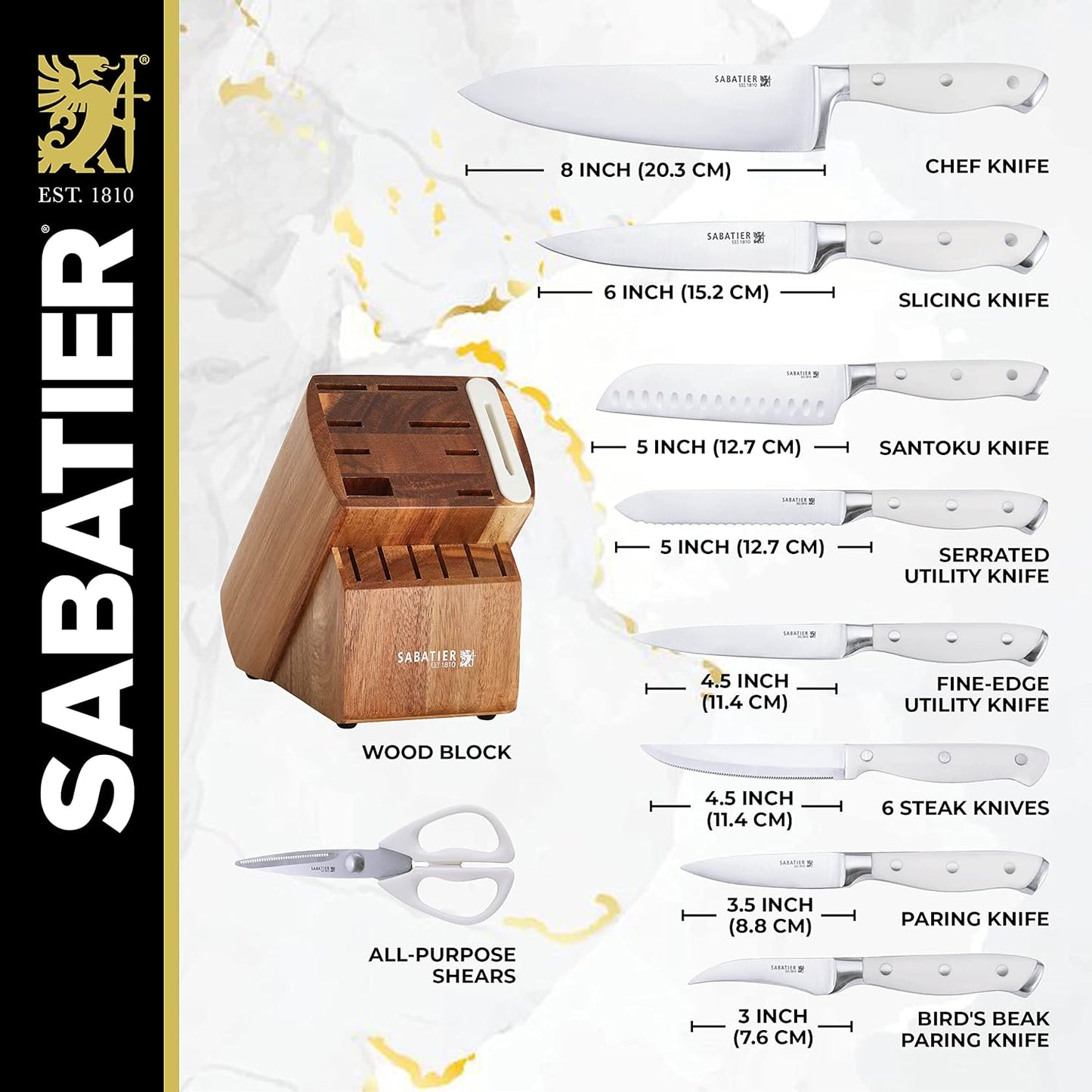 Sabatier Forged Triple Rivet Knife Set