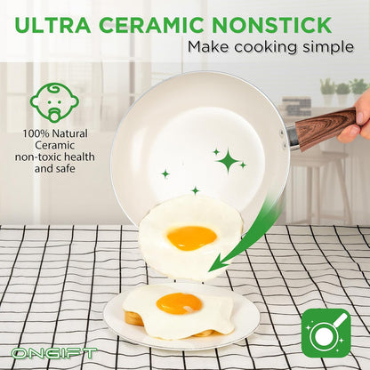 Ongift Ceramic Pots and Pans Cookware Set