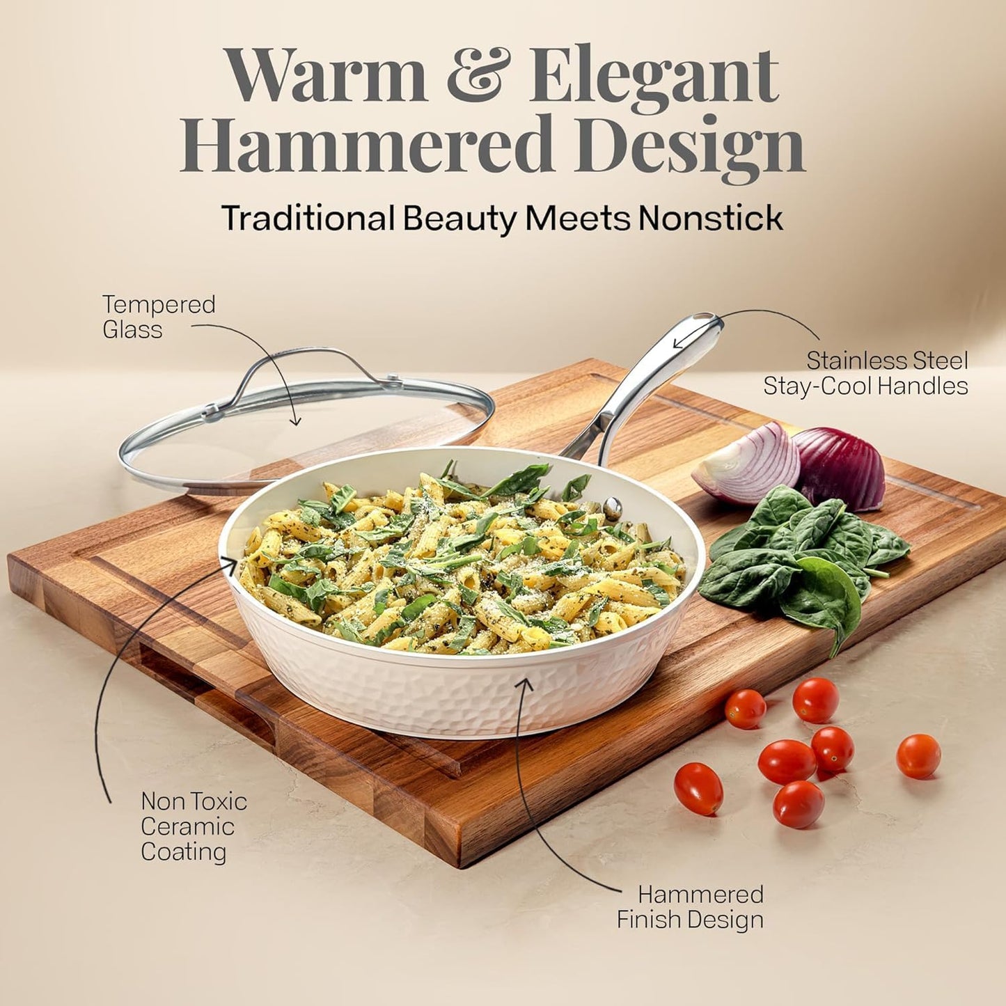 Gotham Steel Hammered Frying Pan Set