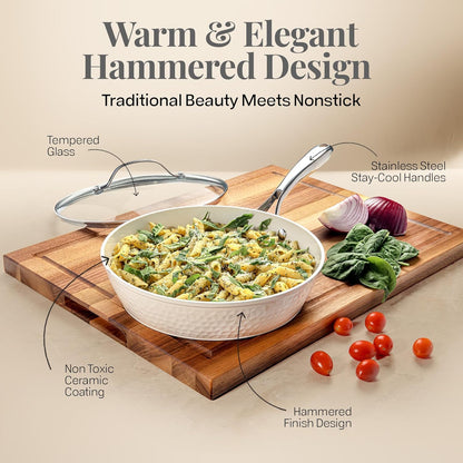 Gotham Steel Hammered Frying Pan Set