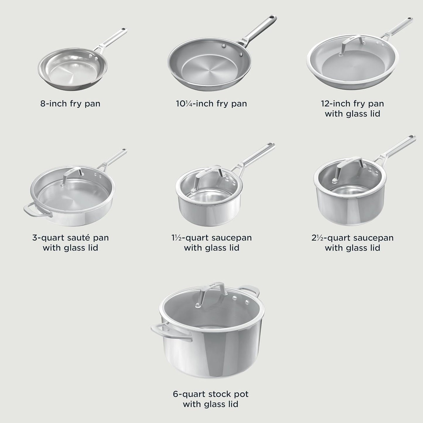 Ninja EverClad Stainless Steel Cookware Set