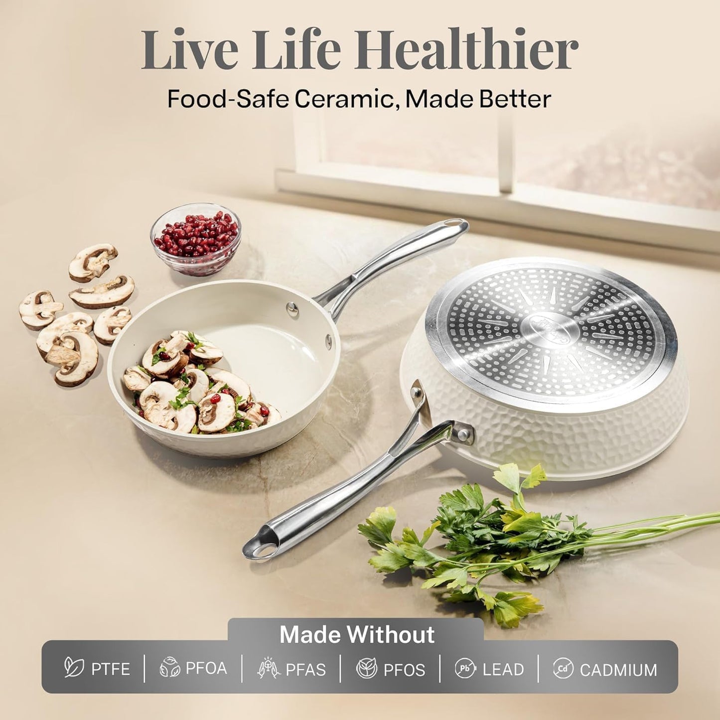 Gotham Steel Hammered Frying Pan Set