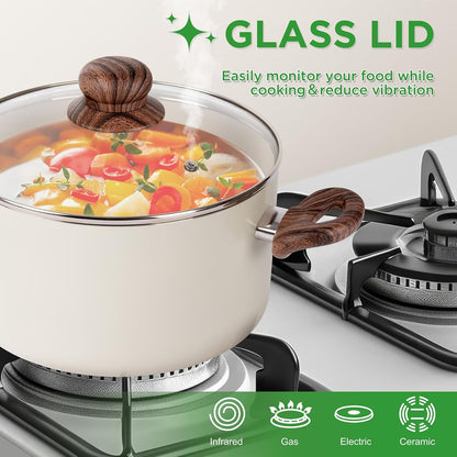 Ongift Ceramic Pots and Pans Cookware Set