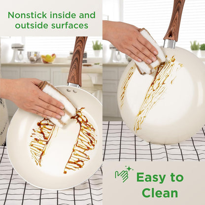 Ongift Ceramic Pots and Pans Cookware Set