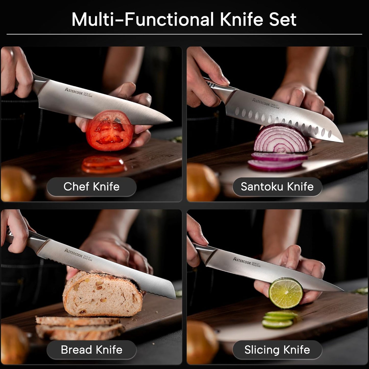 Astercook Full Tang Knife Set