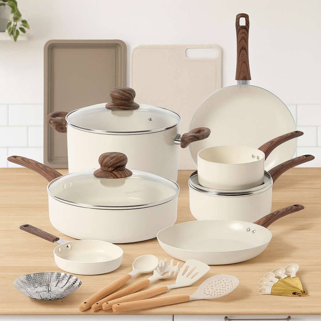 Ongift Ceramic Pots and Pans Cookware Set