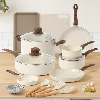Ongift Ceramic Pots and Pans Cookware Set