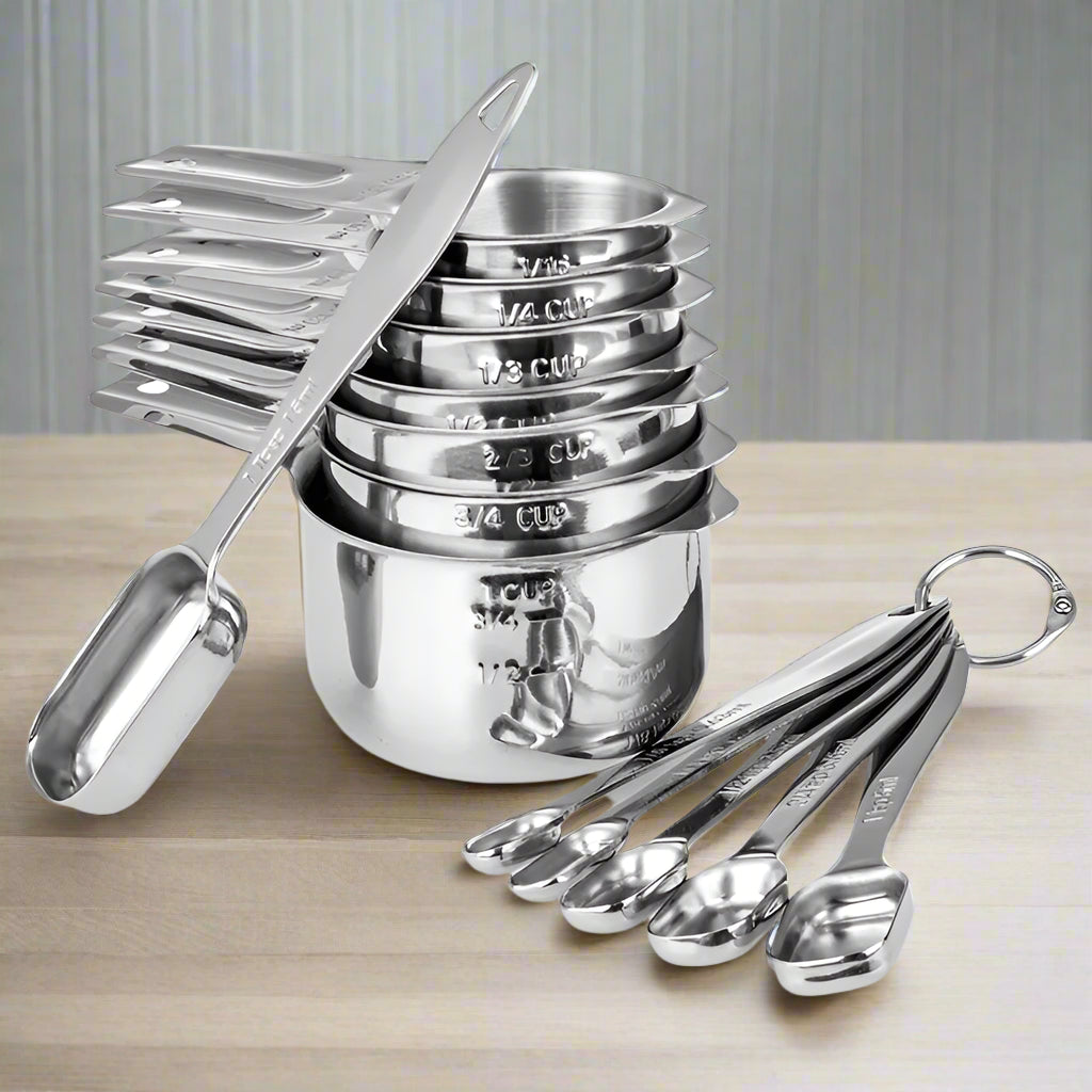 Stainless Steel Measuring Cup & Spoon Set