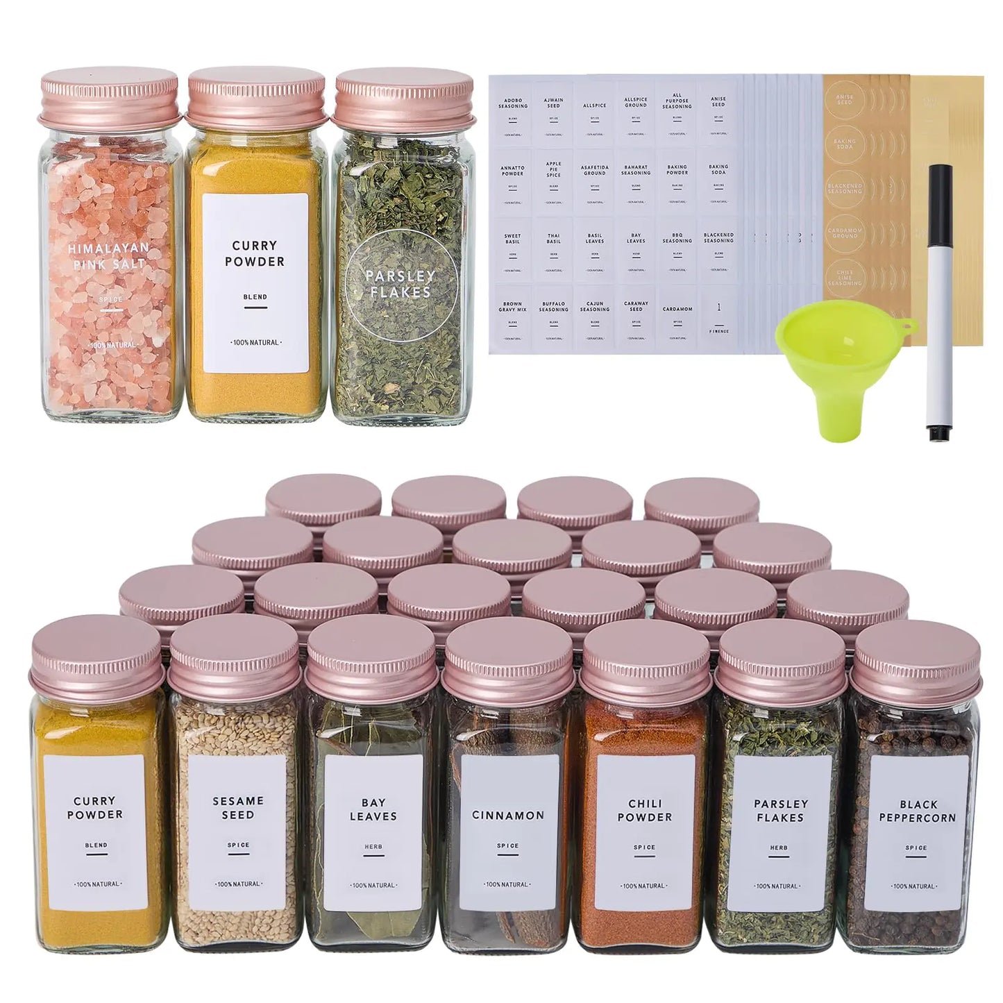 SpiceMaster 24-Piece Glass Spice Jar Set