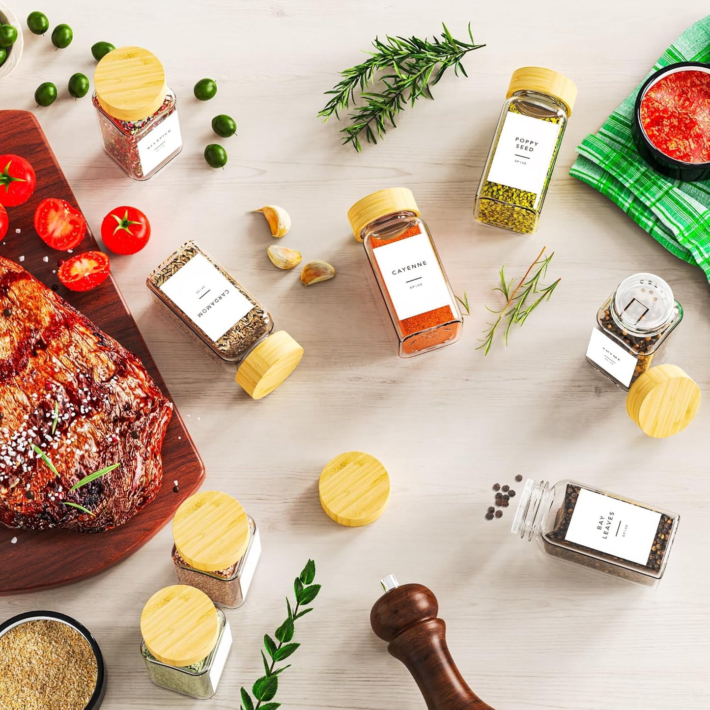 24-Piece Glass Spice Jars