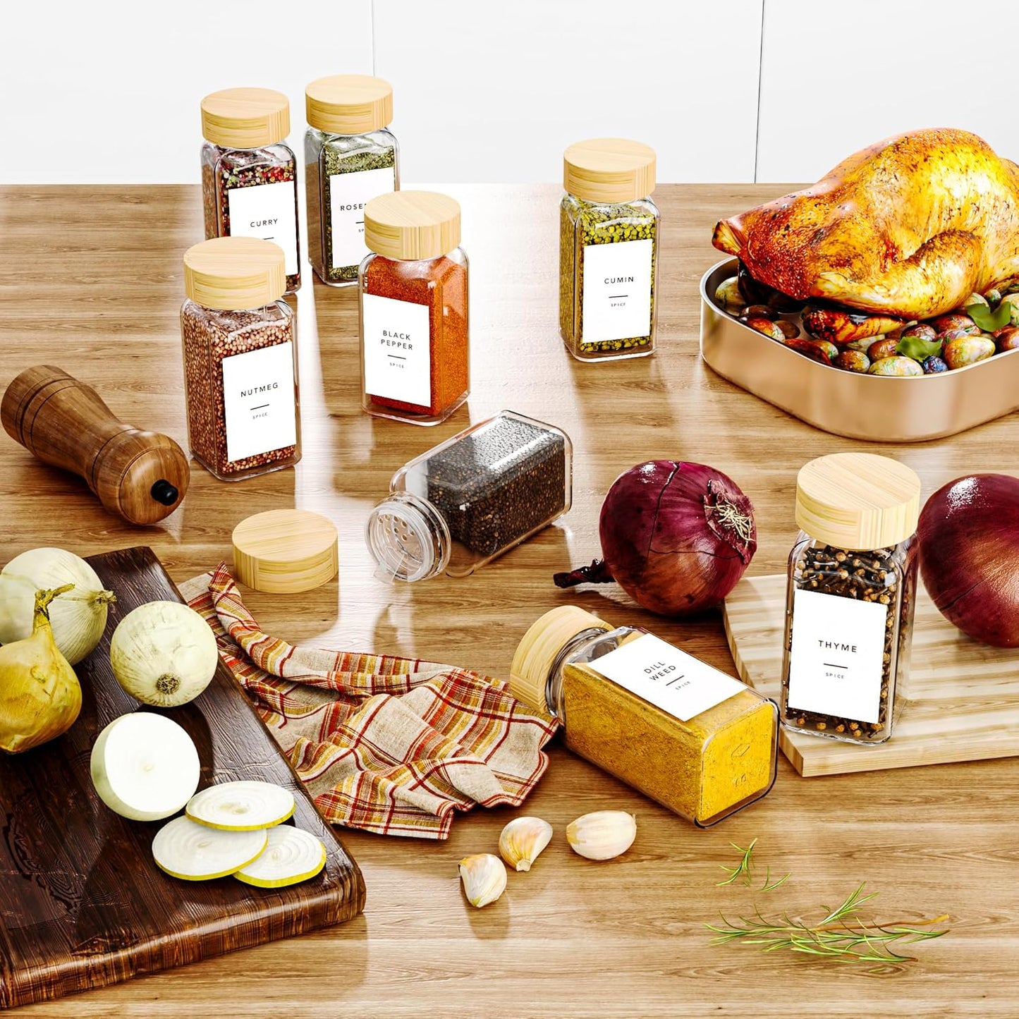 24-Piece Glass Spice Jars