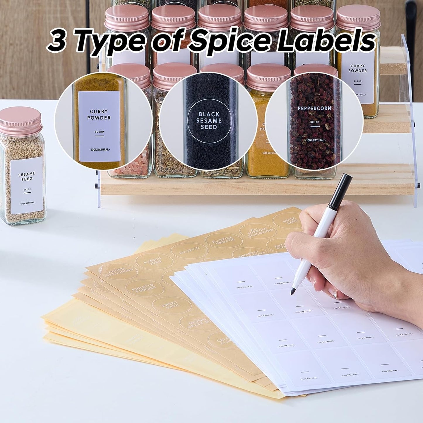 SpiceMaster 24-Piece Glass Spice Jar Set